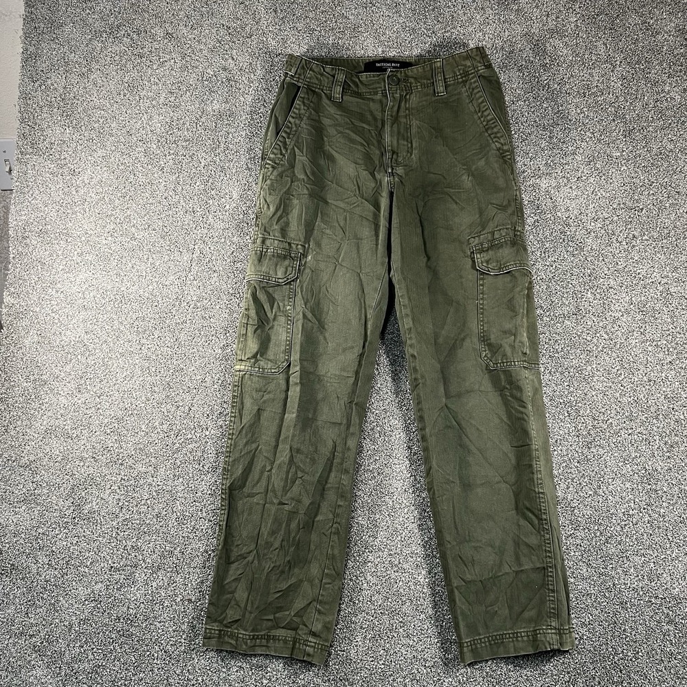 Cotton On Men's Size 28 Tactical Cargo Pants Olive Green Utility Straight Leg